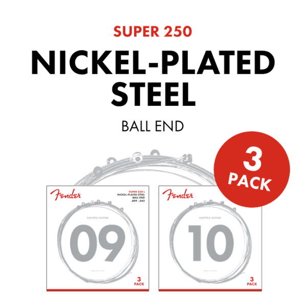 Super 250R 镀镍钢球形末端电吉他弦