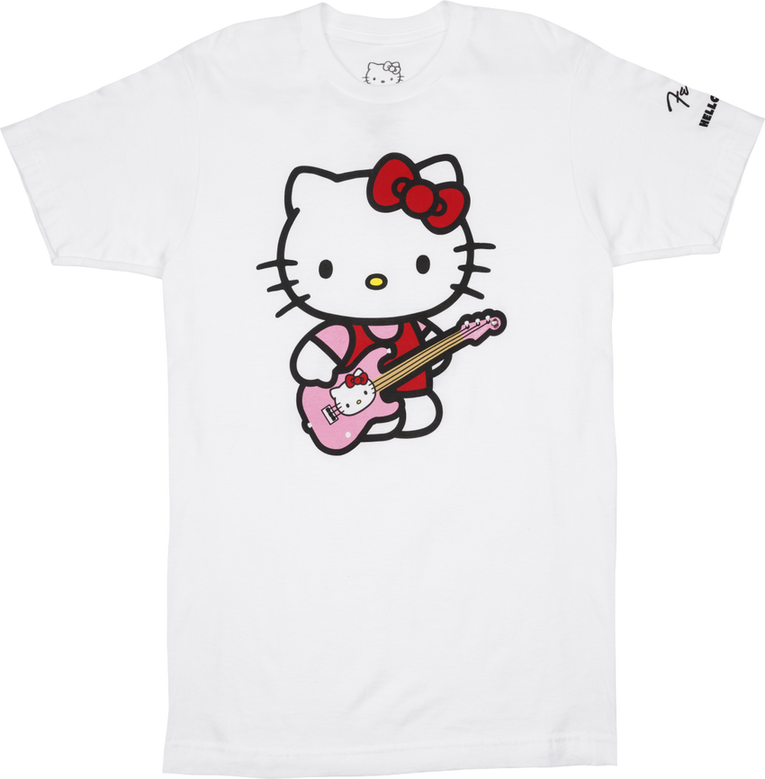 Fender® x Hello Kitty® 白色袖标印花 T 恤